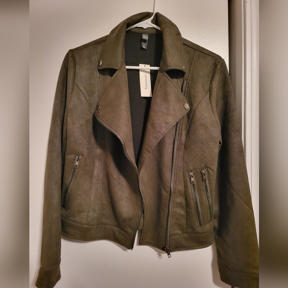 Francesca's Mel Faux Suede Moto Jacket